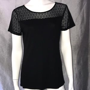 ANN TAYLOR | Lace Short sleeve Top Tee